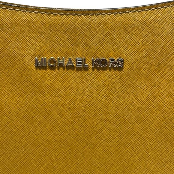 Michael Kors Jet Set Large Crossbody Messenger Bag Saffiano Leather Amber Yellow - Picture 3 of 14